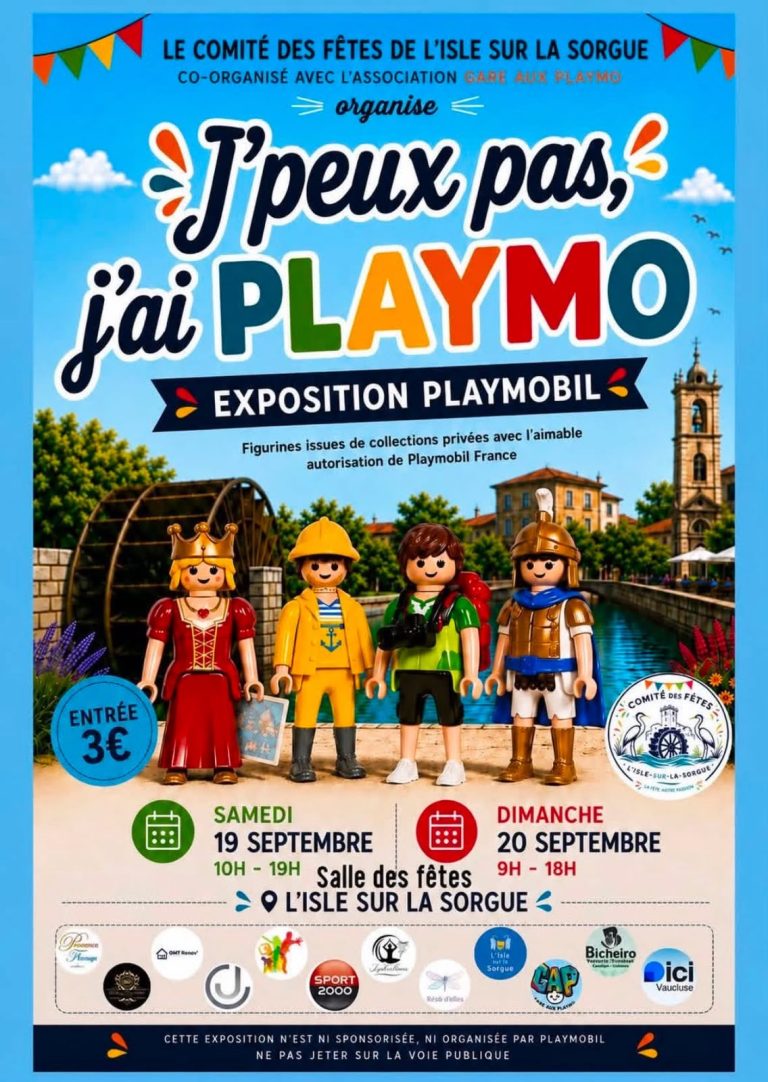Exposition Playmobil à L&rsquo;Isle-sur-la-Sorgue : dates, horaires et infos pratiques